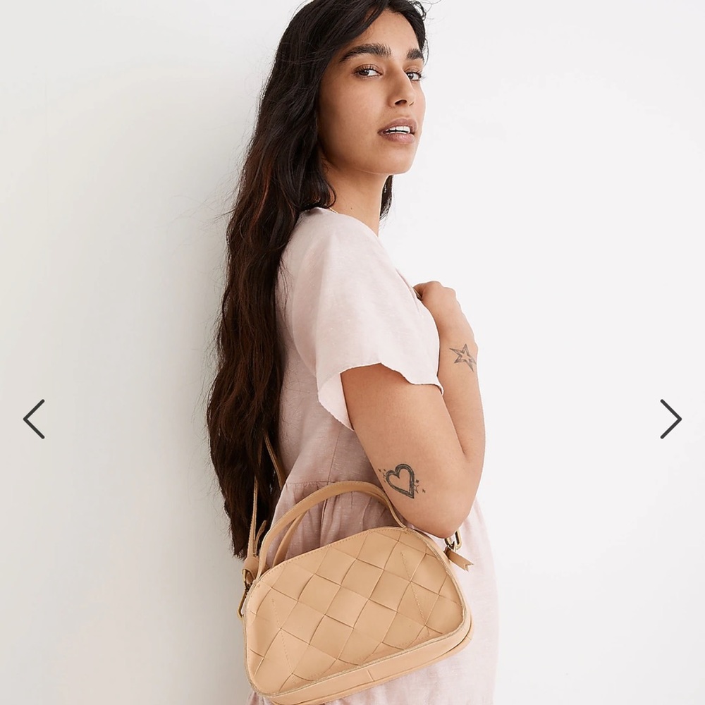 NWT Madewell Sydney Zip-top Crossbody Bag Woven Leather